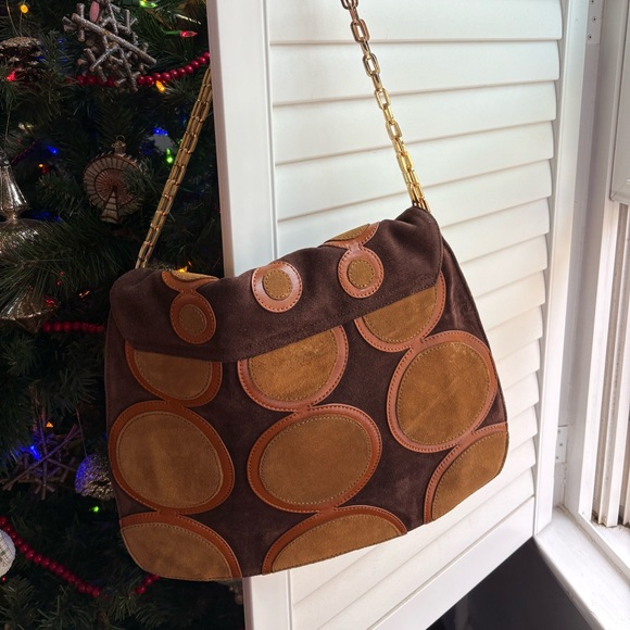 Tory Burch Happy Hobo handbag. Authentic. Brown and camel suede. - Picture 2 of 3
